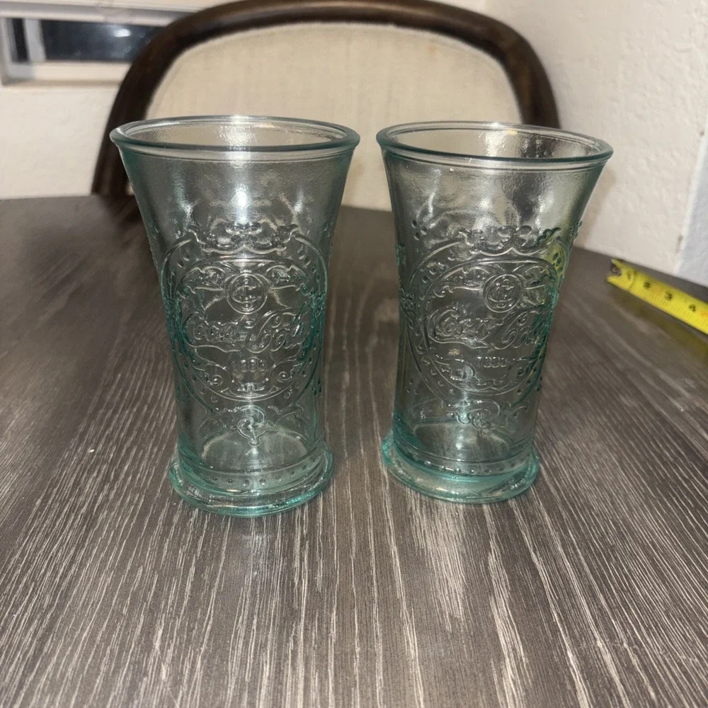 Coca Cola‎ San Miguel Authentic 100% Recycled Glass Green Set Of 2